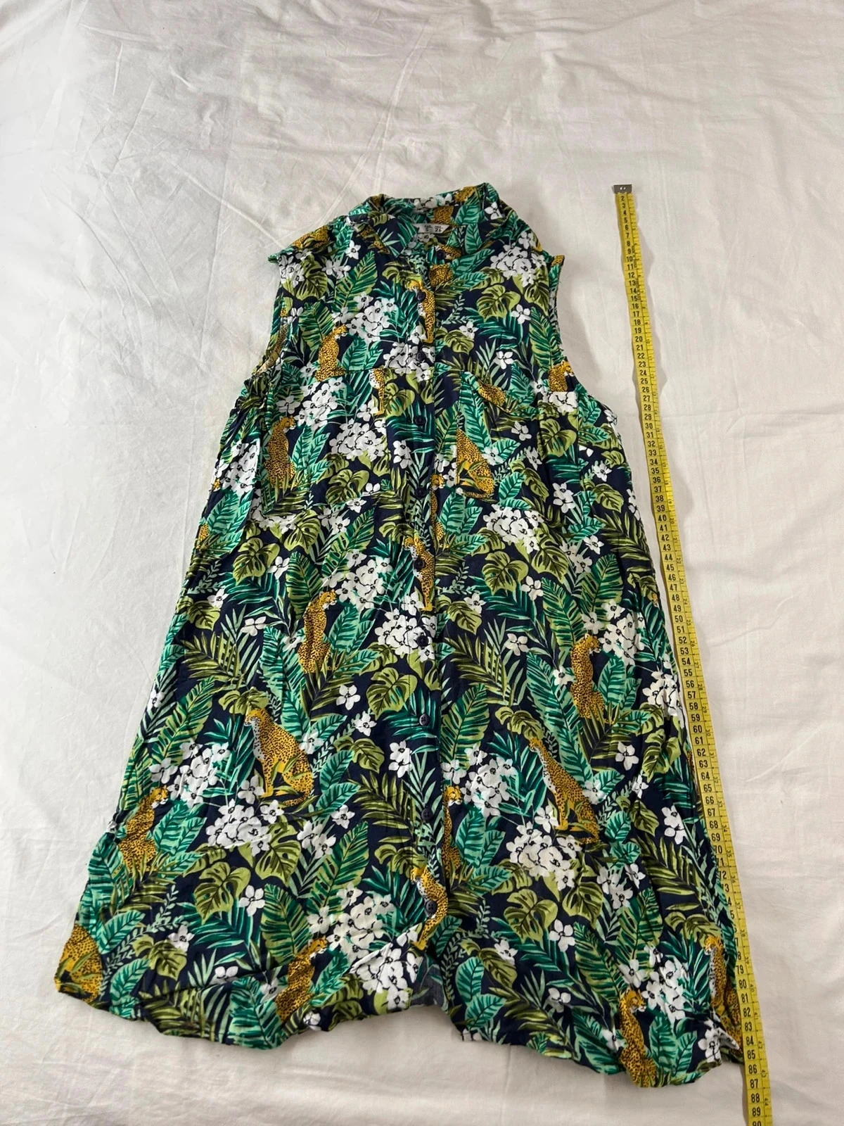 Robe longue lefties à motifs vert vintage